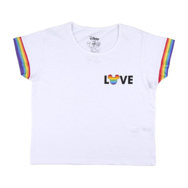 T-shirt de manga curta para rapariga Disney Pride Branco