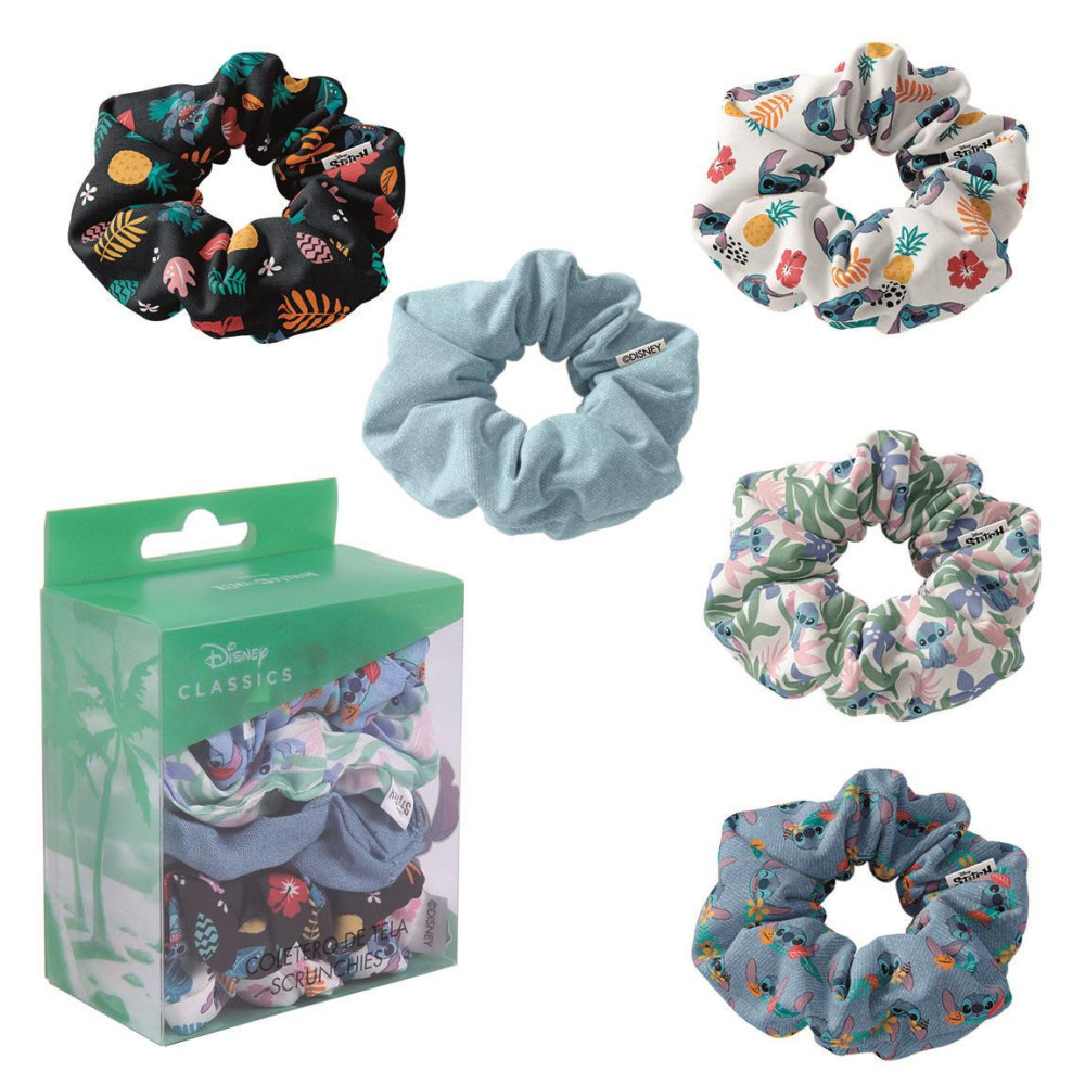 SCRUNCHIE DE TECIDO DE ACESSÓRIOS DE CABELO 5 PEÇAS PONTO