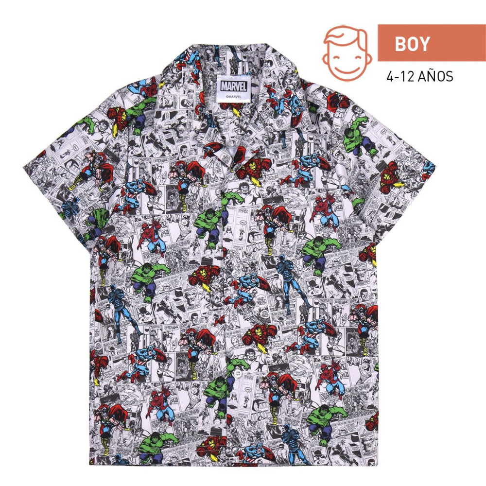 Camisa havaiana Marvel 4 a 12 anos