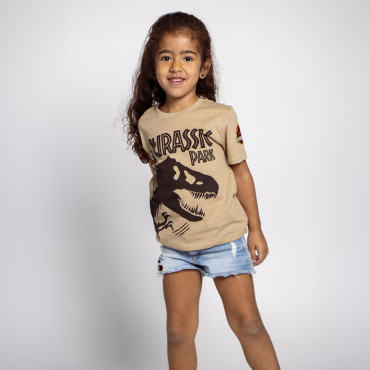 T-SHIRT CURTA JURASSIC PARK EM CAMISOLA SIMPLES