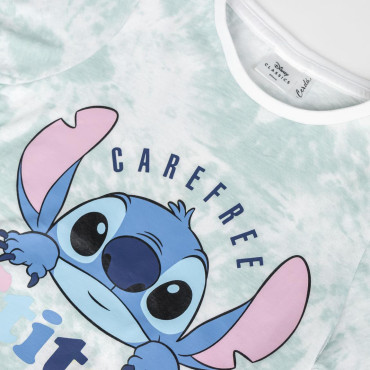 T-shirt curta para criança em tecido de Stitch