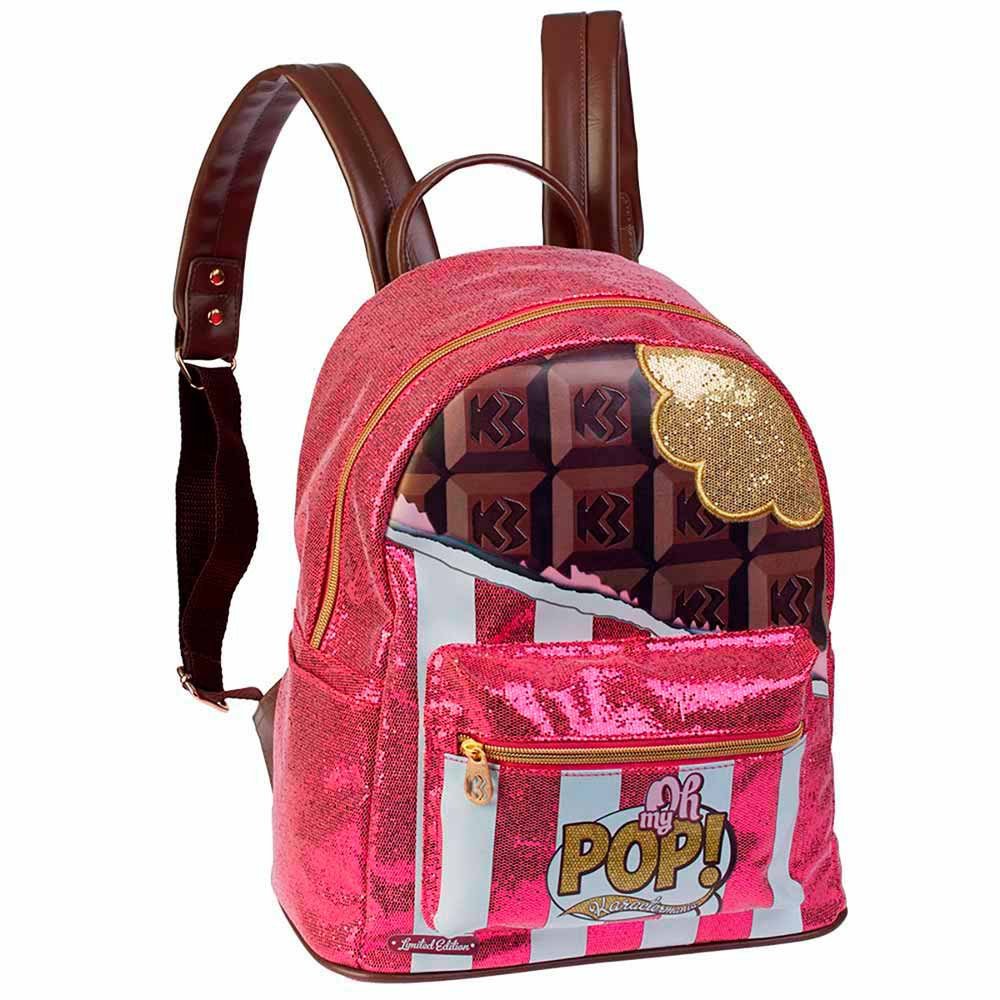 Oh My Pop! mochila cor-de-rosa com chocolate