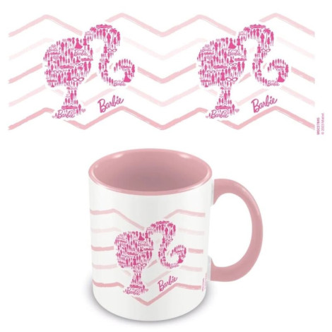 Caneca com silhueta da Barbie cor-de-rosa