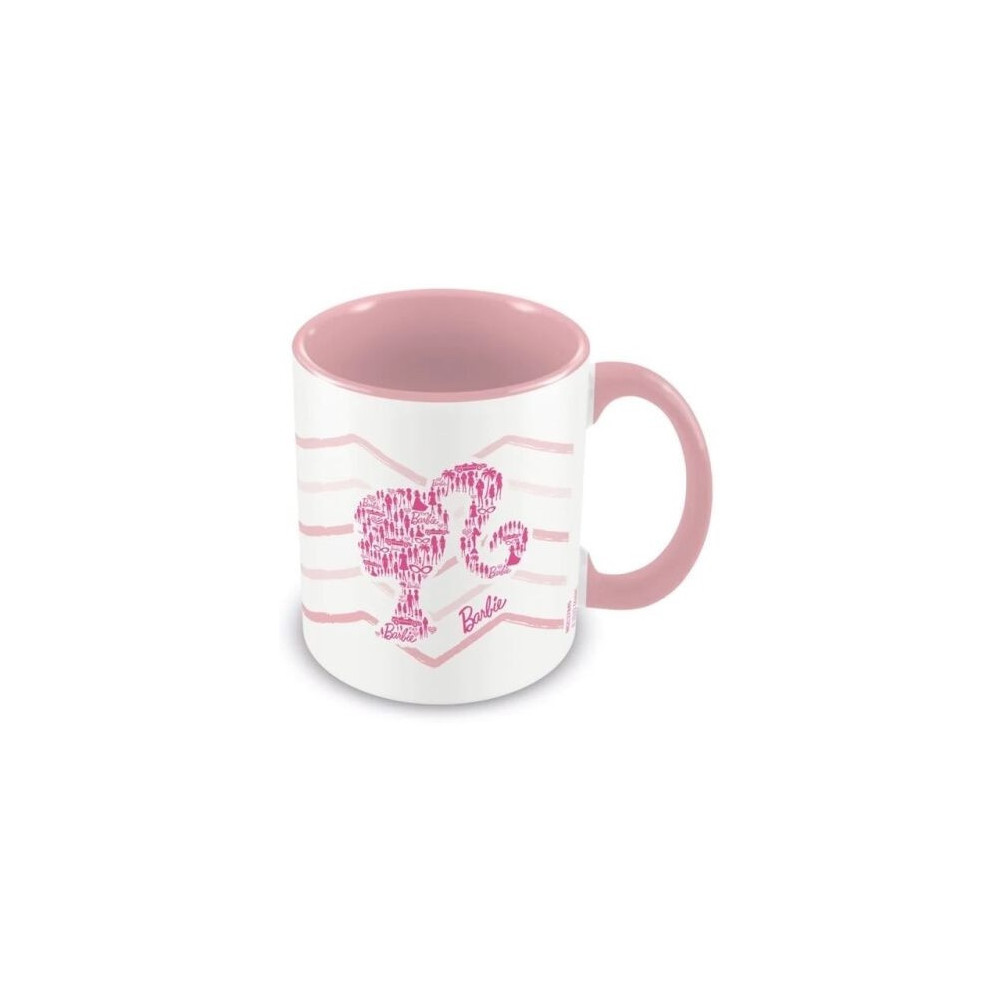 Caneca com silhueta da Barbie cor-de-rosa