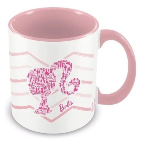 Caneca com silhueta da Barbie cor-de-rosa