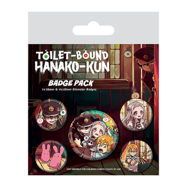 Conjunto de 5 crachás de personagens Hanako-kun