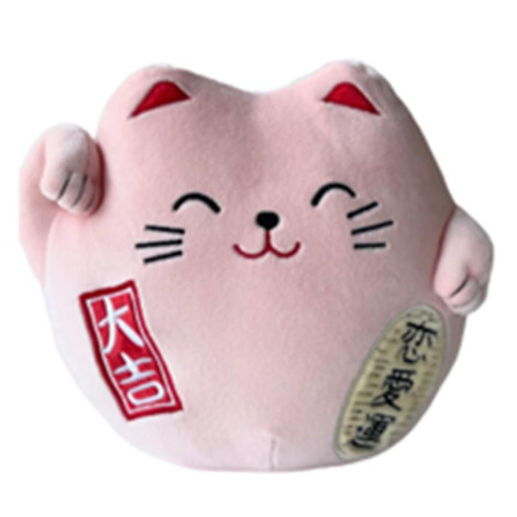 Peluche Gato Maneki Neko cor-de-rosa