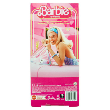 Boneca Barbie vestido de gingão cor-de-rosa Barbie o filme