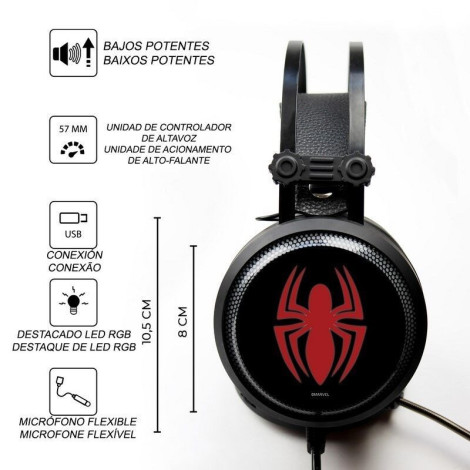 Auricular para jogos Spider Man Marvel