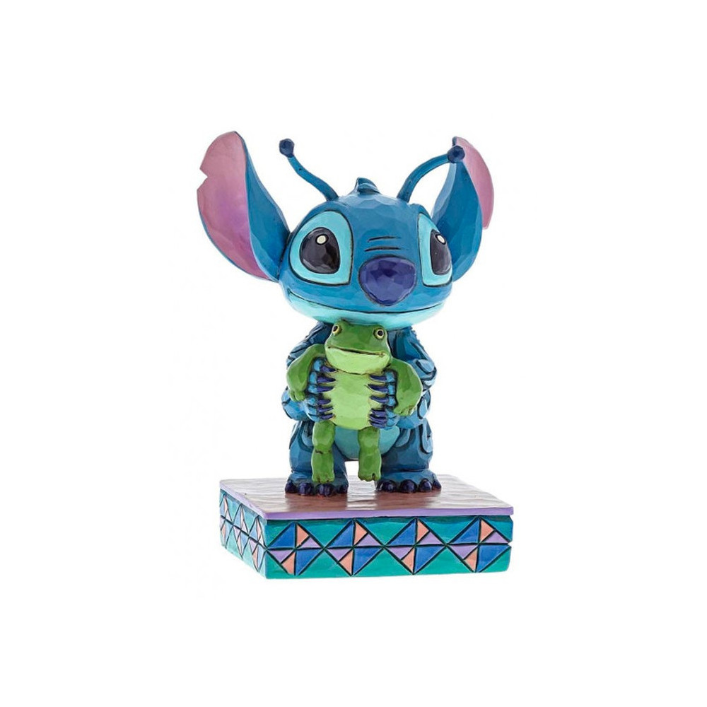 Figura Jim Shore do Stitch da Disney com sapo