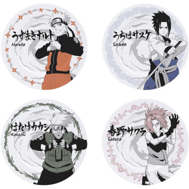 Conjunto de 4 pratos Naruto Shippuden