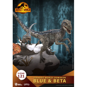 Figuras azuis e beta D-Stage Jurassic World Dominion