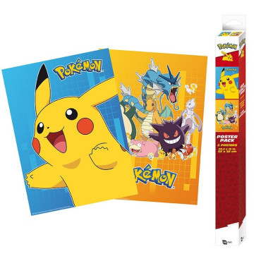 Conjunto de 2 Posters Pokémon Chibi