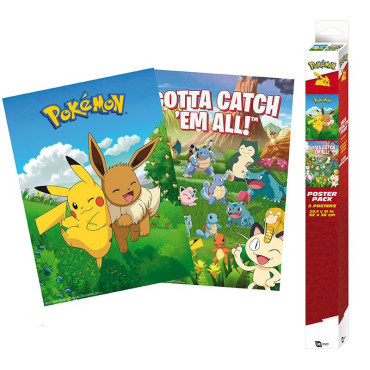 Conjunto de 2 posters de paisagem Pokémon