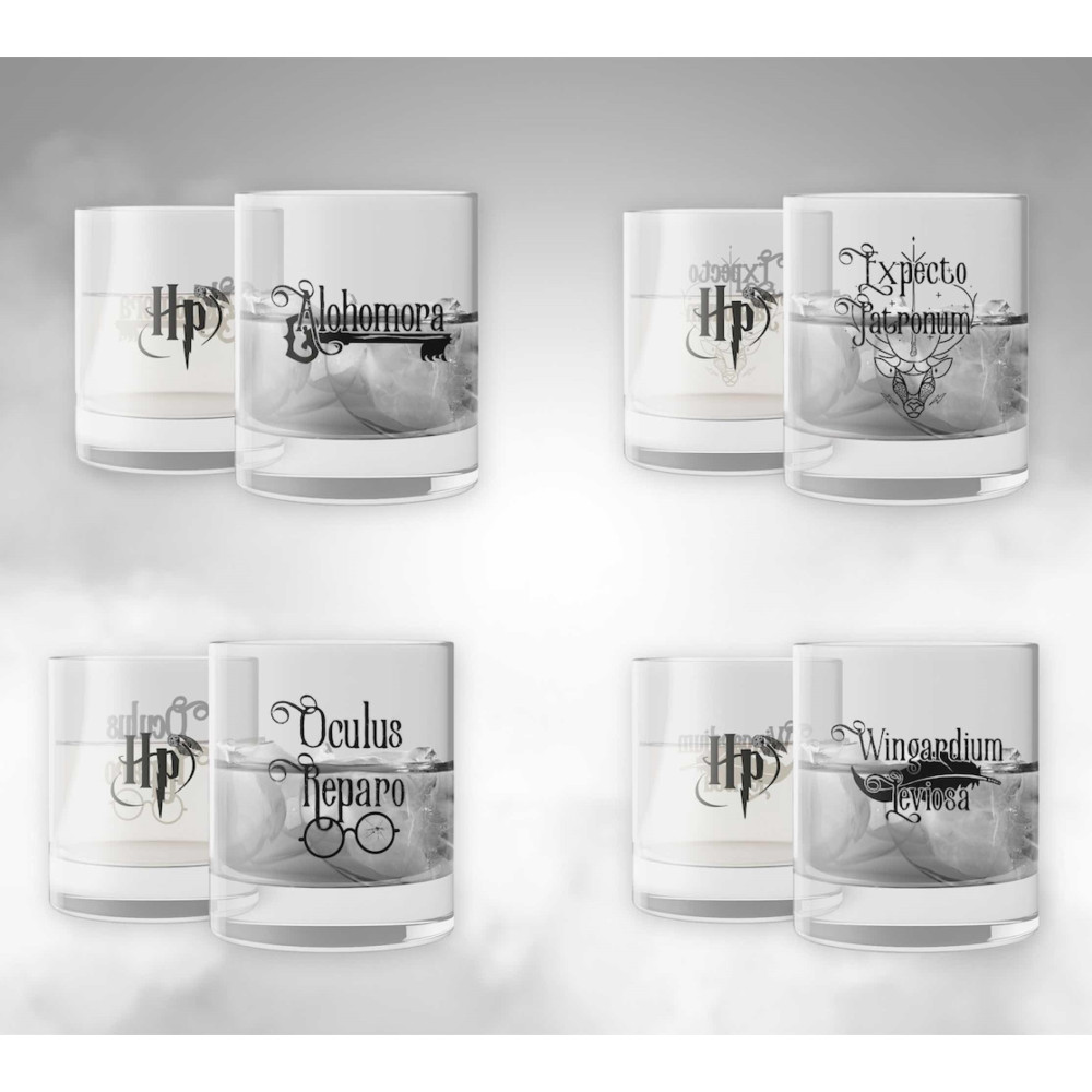 Conjunto de quatro óculos de cristal Harry Potter Feitiços Harry Potter