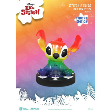 Stitch Figura Rainbow Mini Egg Attack 8 cm Edição limitada