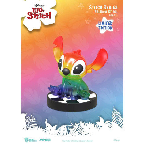 Stitch Figura Rainbow Mini Egg Attack 8 cm Edição limitada