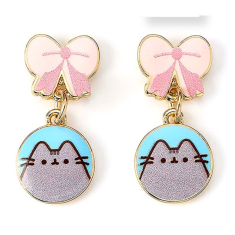 Brincos Pusheen com laço