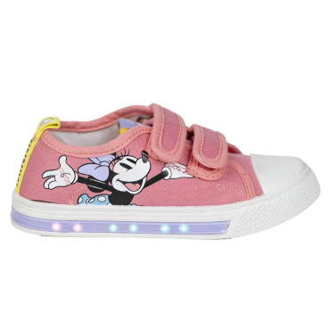 CHINELO DE LONA COM SOLA DE PVC COM LUZES ALGODÃO MINNIE