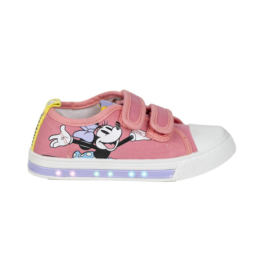 CHINELO DE LONA COM SOLA DE PVC COM LUZES ALGODÃO MINNIE