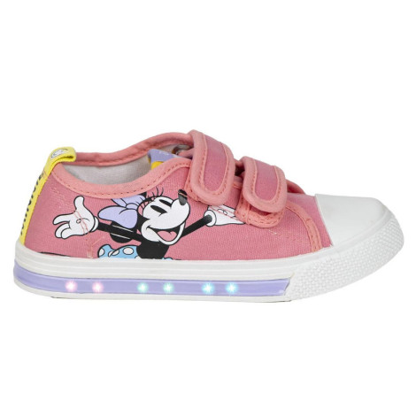 CHINELO DE LONA COM SOLA DE PVC COM LUZES ALGODÃO MINNIE