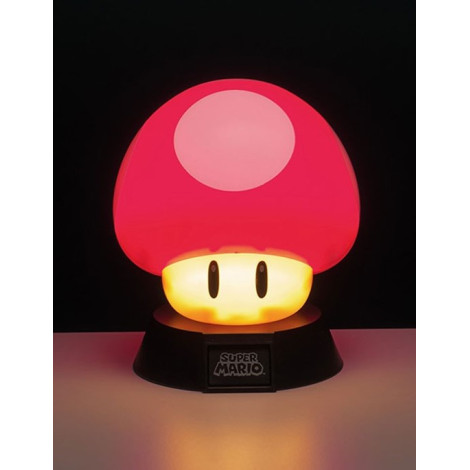 Super Mario Super Cogumelo Mini Lâmpada Vermelha 10 cm