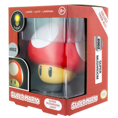 Super Mario Super Cogumelo Mini Lâmpada Vermelha 10 cm