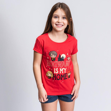 Pijamas Curtos de Menina Harry Potter Chibi Hogwarts