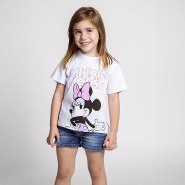 T-SHIRT CURTA DA MINNIE EM MALHA SIMPLES