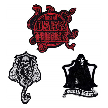 Conjunto de 3 emblemas bordados Harry Potter Dark Arts