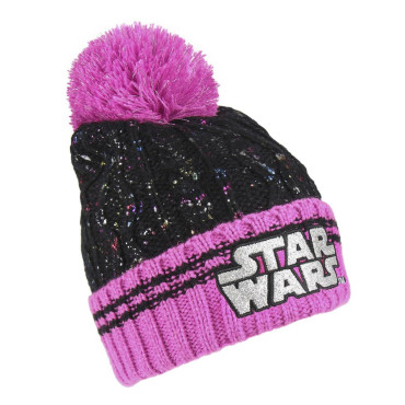 Gorro Star Wars pompom cor-de-rosa