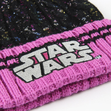 Gorro Star Wars pompom cor-de-rosa