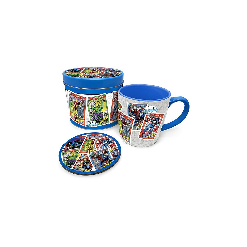 Caneca de estanho para oferta + base para copos Marvel Retro