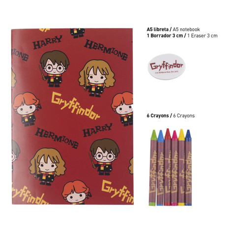 HARRY POTTER GRYFFINDOR CONJUNTO DE PAPELARIA DA ESCOLA