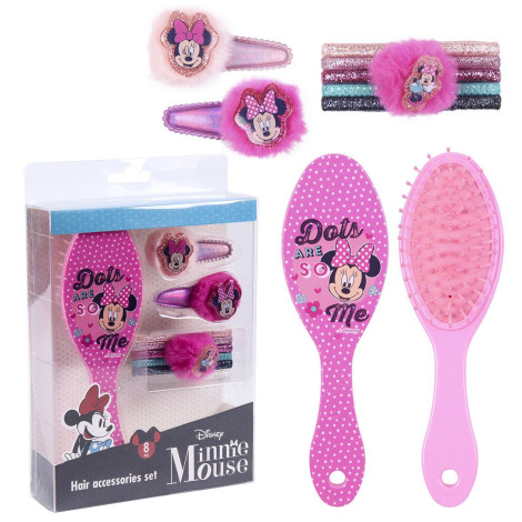 CONJUNTO DE ACESSÓRIOS DE BELEZA MINNIE 8 PEÇAS