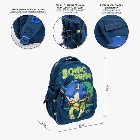 MOCHILA ESCOLAR MEDIANA 38 CM SONIC PRIME