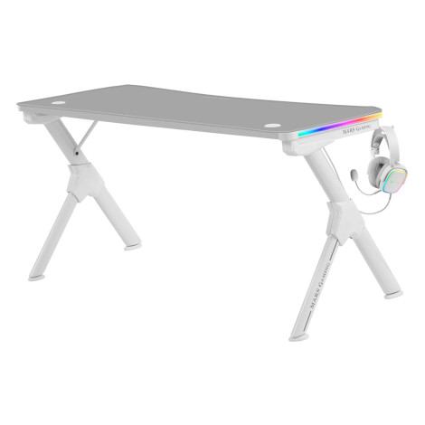 Desk Mars Gaming MGD140RGB Total Mousepad branco