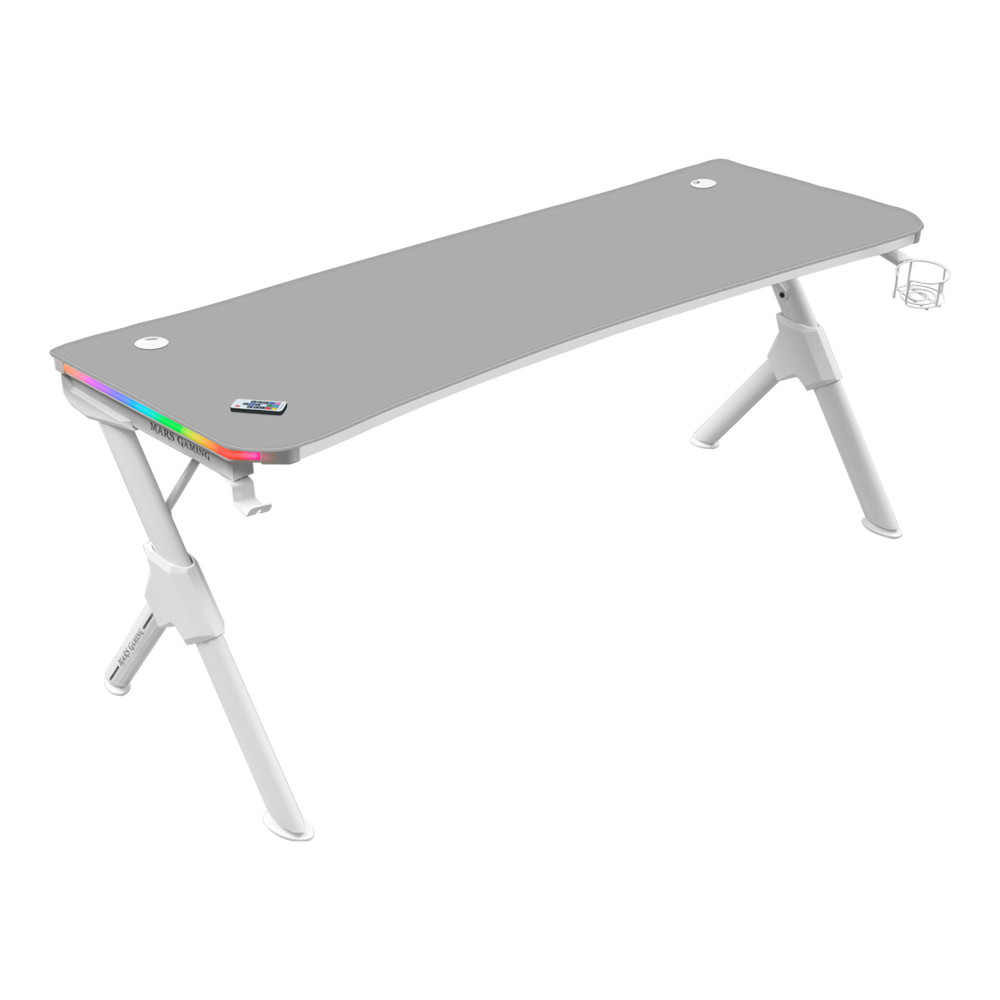 Mesa Mars Gaming MGDXLRGB Tapete branco total 160cm