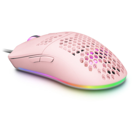 Rato Mars Gaming Mouse MMAX Pink Mouse 12400DPI Optical Sensor