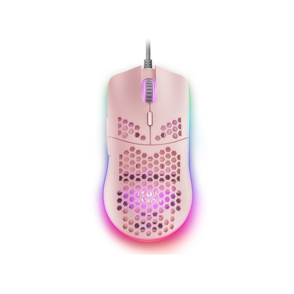 Rato Mars Gaming Mouse MMAX Pink Mouse 12400DPI Optical Sensor