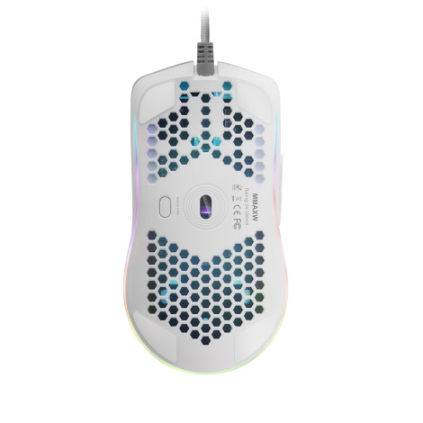 Rato Mars Gaming Rato branco MMAX 12400DPI Sensor ótico