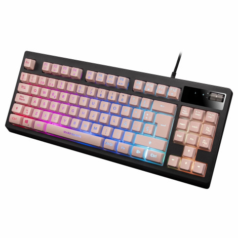 Teclado Mars Gaming MKAX Iluminação RGB cor-de-rosa