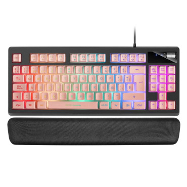 Teclado Mars Gaming MKAX Iluminação RGB cor-de-rosa