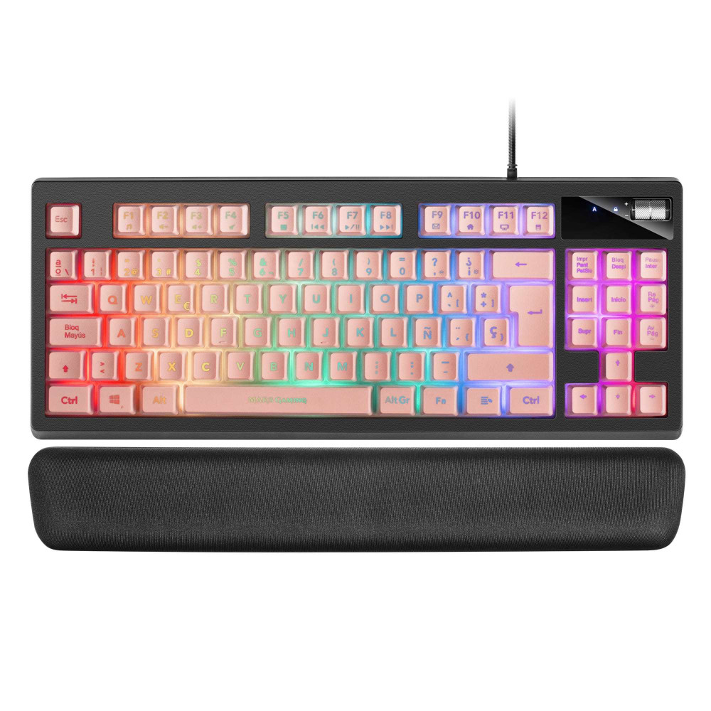 Teclado Mars Gaming MKAX Iluminação RGB cor-de-rosa