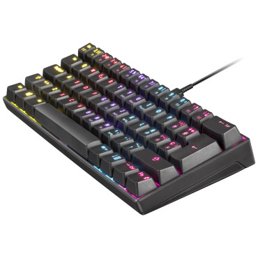 Teclado Mars Gaming Teclado ultra-compacto preto MKMINI Interruptor azul