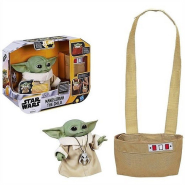 Baby Yoda Grogu Grogu Figura animatrónica com saco