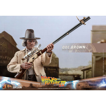 Figura Doc Brown Hot Toys 32 cm Regresso ao futuro III