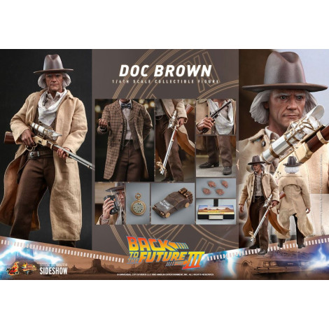 Figura Doc Brown Hot Toys 32 cm Regresso ao futuro III