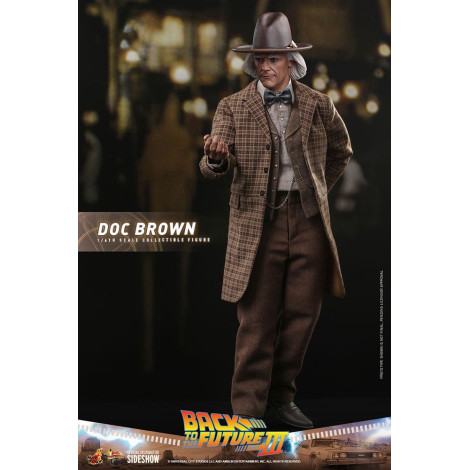 Figura Doc Brown Hot Toys 32 cm Regresso ao futuro III