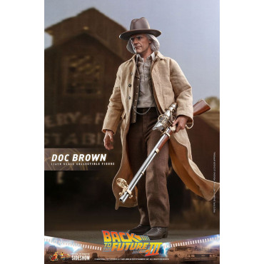 Figura Doc Brown Hot Toys 32 cm Regresso ao futuro III